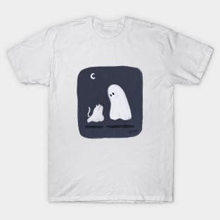 Happy Ghost and Cat Friend T-Shirt